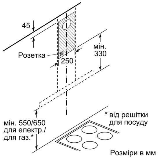 Витяжка купольна Siemens LC66BHM50 - 60см./580м3/нерж. сталь