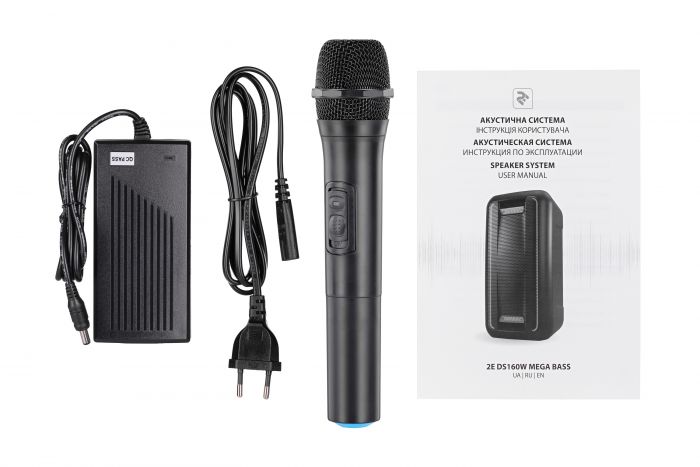 Акустична система 2E DS160W MEGA BASS TWS, USB, LED, Wireless Mic