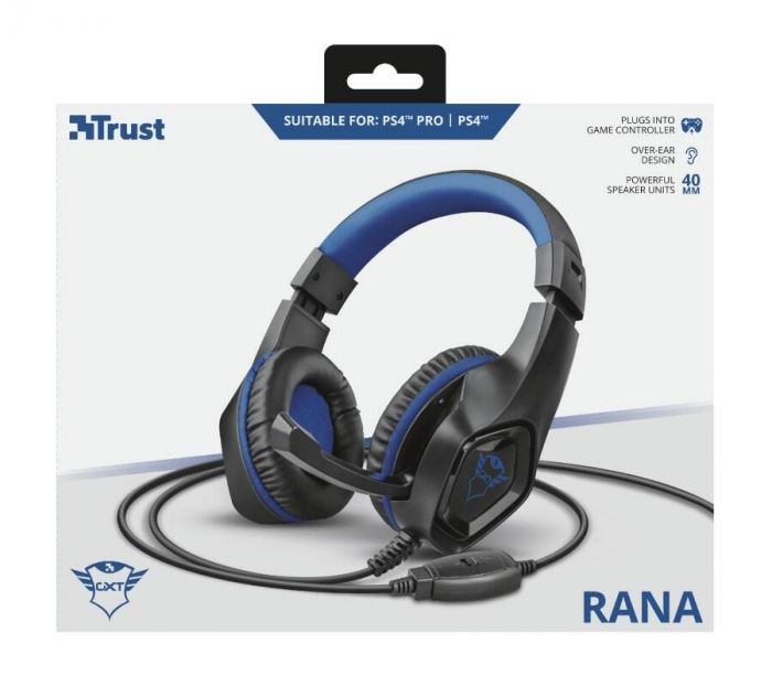 Гарнітура Trust GXT 404B Rana для PS4 3.5mm Blue