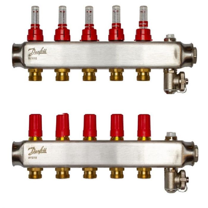 Розподільний колектор  Danfoss SSM-F 5+5 з ротаметрами, нержавіюча сталь