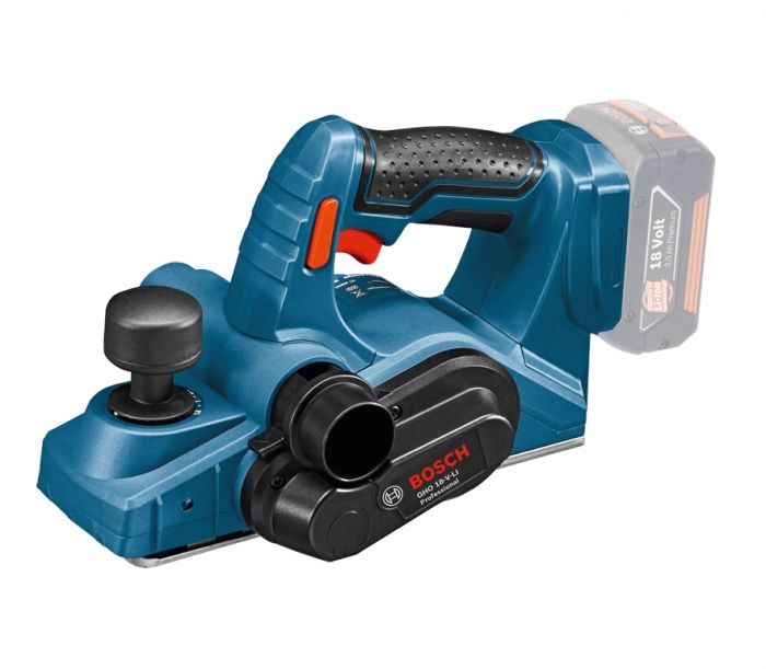 Рубанок Bosch GHO 18 V-LI, акумуляторний, ніж 82мм, стругання до 1.6 мм, вибірка паза до 8 мм, L-BOXX