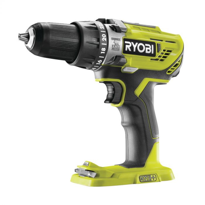 Ryobi Шуруповерт-дриль ONE+ R18PD3-0, 18В, ударний, 50 Нм, 2-шв. (без АКБ і ЗУ)
