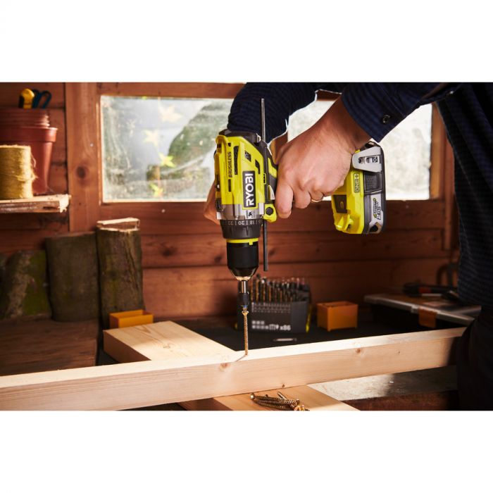 Ryobi Шуруповерт-дриль ONE+ R18PD7-0, 18В, ударний, безщітковий 85Нм (без АКБ та ЗП)