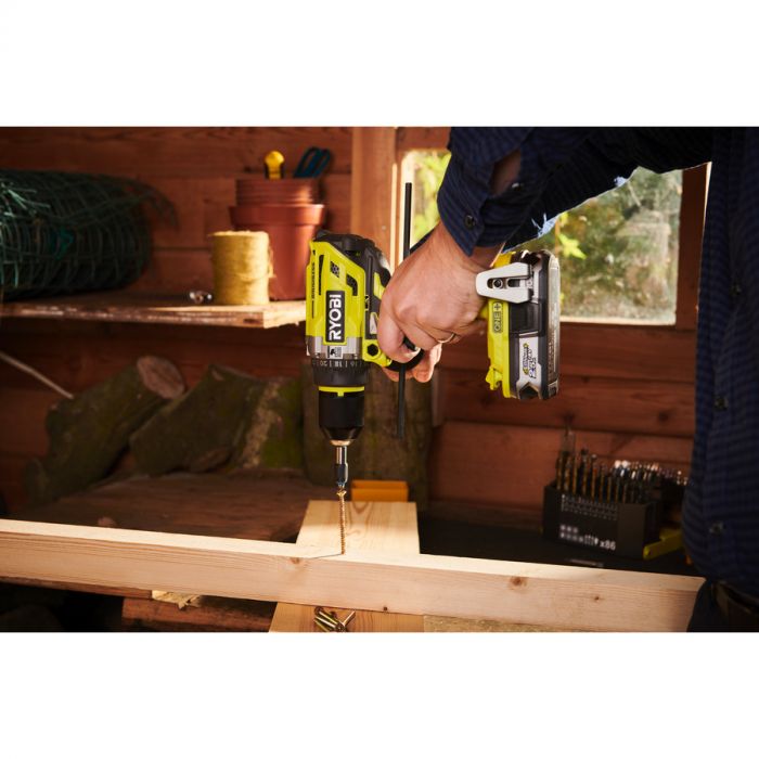 Ryobi Шуруповерт-дриль ONE+ R18PD7-0, 18В, ударний, безщітковий 85Нм (без АКБ та ЗП)