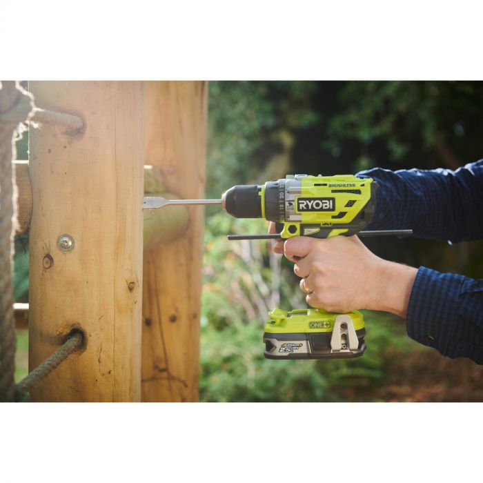 Ryobi Шуруповерт-дриль ONE+ R18PD7-0, 18В, ударний, безщітковий 85Нм (без АКБ та ЗП)