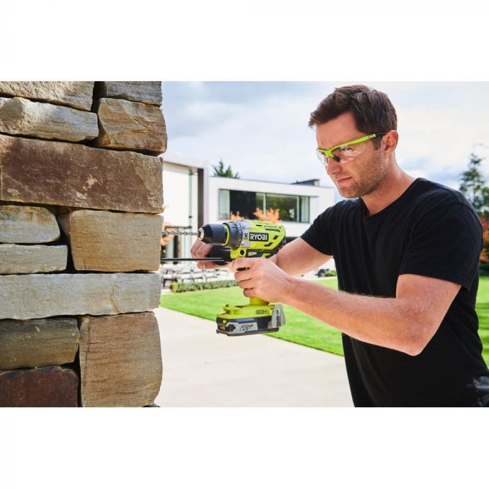 Ryobi Шуруповерт-дриль RONE+ R18PD7-220B, 18В, ударний, безщітковий, 85Нм, 2х2.0Ач