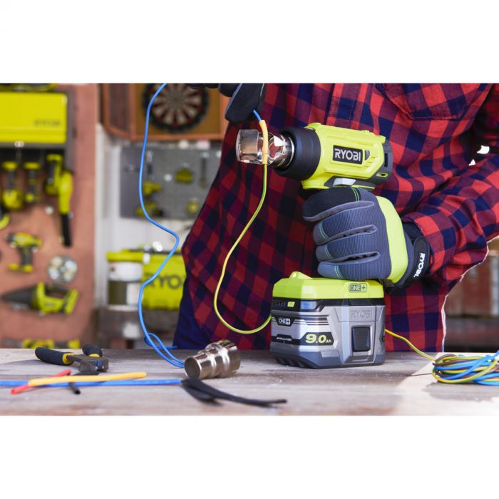 Ryobi Фен будівельний ONE+ R18HG-0 18В, 0 - 470° C, 170л /хв (без АКБ і ЗП)