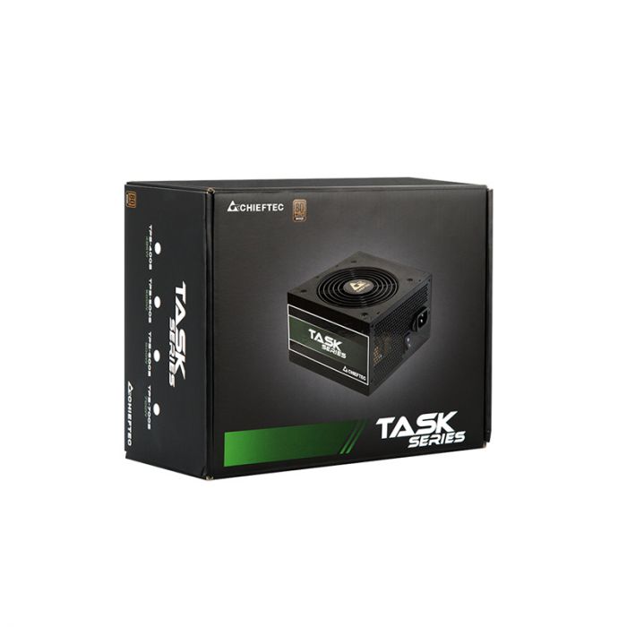 Блок живлення CHIEFTEC Task (600W), ATX v2.3, 110-240V, >85%, 80+ Bronze, 120мм, 1xMB 24pin(20+4), 1xCPU 8pin(4+4), 3xMolex, 5xSATA, 2xPCIe 8pin(6+2), CE, CB, TUV, FCC, RoHS, Retail