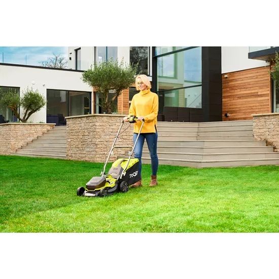 Ryobi Газонокосарка Ryobi ONE+ Hybrid RY18LMH37A-250 18В/220В 2х5.0А/г, 37см, 25-70 мм, 45л, мульчування