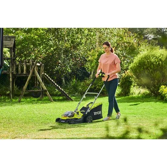 Ryobi Газонокосарка Ryobi ONE+ Hybrid RY18LMH37A-250 18В/220В 2х5.0А/г, 37см, 25-70 мм, 45л, мульчування