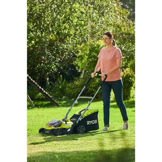 Ryobi Газонокосарка Ryobi ONE+ Hybrid RY18LMH37A-250 18В/220В 2х5.0А/г, 37см, 25-70 мм, 45л, мульчування