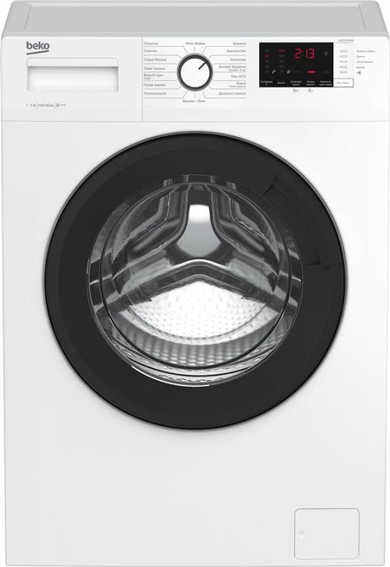 Пральна машина з фронт. зав. BEKO WUE7512XAW, 7кг, 1000, A+++, 45см, Дисплей, Білий