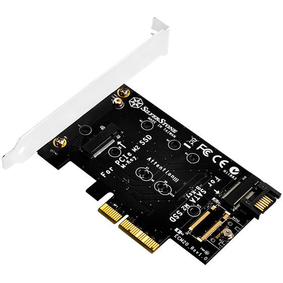 Плата-адаптер SST-ECM20 PCIe x4 для SSD m.2 NVMe + SATA 2230, 2242, 2260, 2280