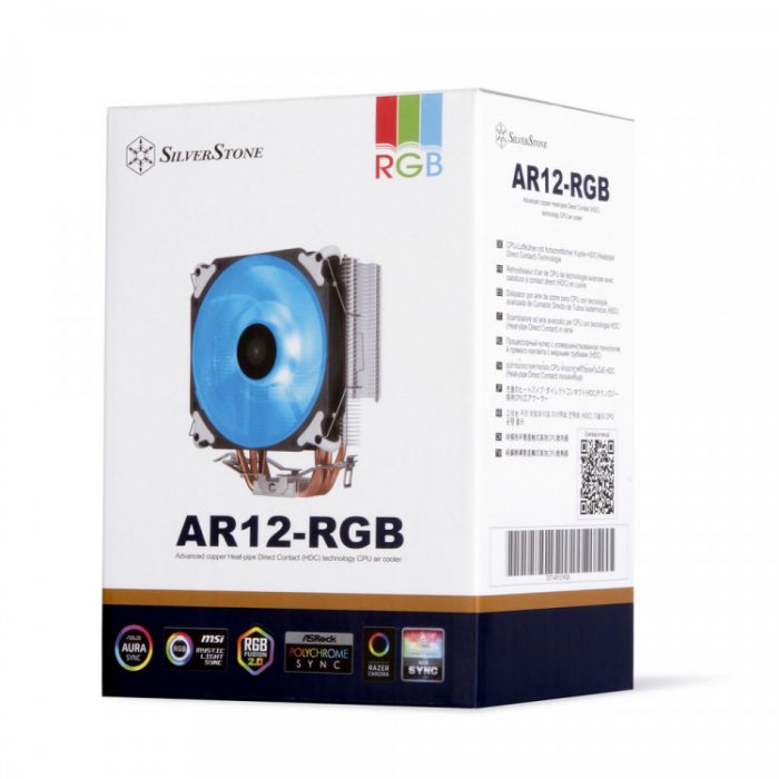 Процесорний кулер SilverStone ARGON AR12-RGB, LGA 115x,1200,1366,2011,2066,AM4,AM3(+),AM2(+),FM2,FM1 120мм,TDP 140W