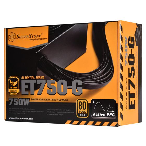 Блок живлення SilverStone STRIDER ET750-G V1.2 (750W), 80+Gold,aPFC,12см,24+8,8xSATA,4xPCIe,1xFDD,+3