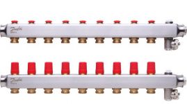 Розподільний колектор  Danfoss SSM 9+9 без ротаметрів, нержавеющая сталь