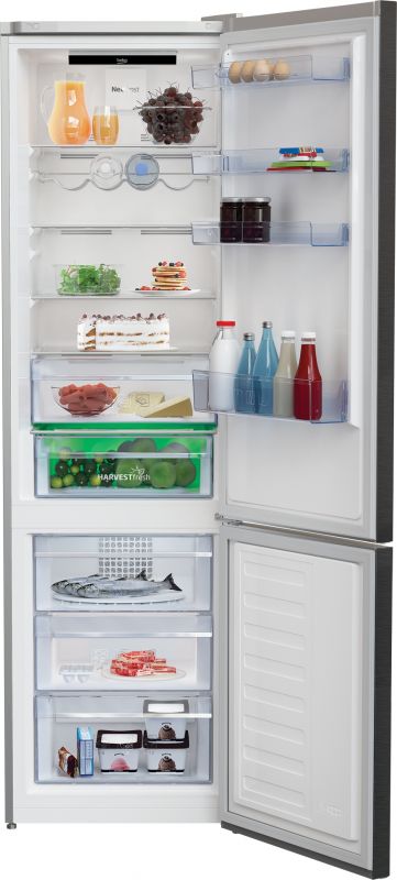 Холод. з нижн. мороз. кам. BEKO RCNA406E35ZXBR, 203х67х60см, 2 дв., Холод.відд. - 253л, Мороз. відд. - 109л, A++, NF, Нерж