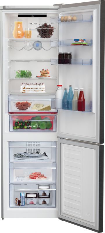 Холод. з нижн. мороз. кам. BEKO RCNA406E35ZXBR, 203х67х60см, 2 дв., Холод.відд. - 253л, Мороз. відд. - 109л, A++, NF, Нерж