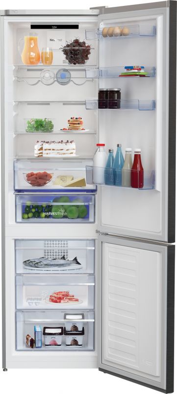 Холод. з нижн. мороз. кам. BEKO RCNA406E35ZXBR, 203х67х60см, 2 дв., Холод.відд. - 253л, Мороз. відд. - 109л, A++, NF, Нерж
