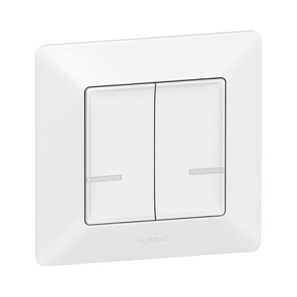 Legrand Розумний безпроводовий вимикач 2-клавішний (Valena Life with NETATMO.)[Білий]
