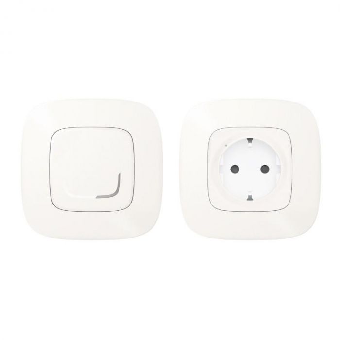 Legrand Набір упр. ел. приладами (smart-розетка + smart-вимикач) (Valena Allure with NETATMO)[Перловий]