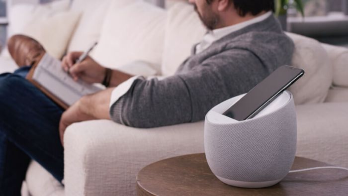 Смарт спікер Belkin + бездротова зарядка Devialet Soundform Elite, white