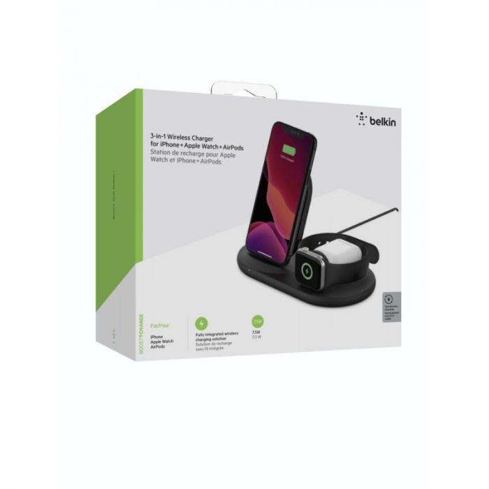 Belkin 3-in-1 Wireless Pad/Stand/Apple Watch[WIZ001VFBK]