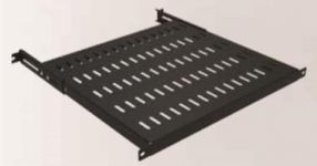 Полиця MIRSAN регульована 1U для шафи 19" 800-1000, RAL 9005