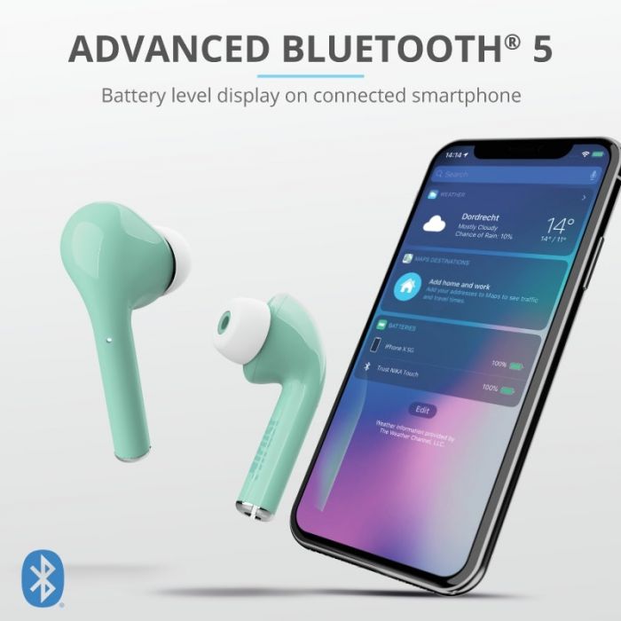 Навушники Trust Nika Touch True Wireless Mic Mint