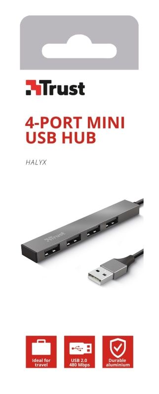 USB-хаб Trust Halyx Aluminium 4-Port Mini USB Hub
