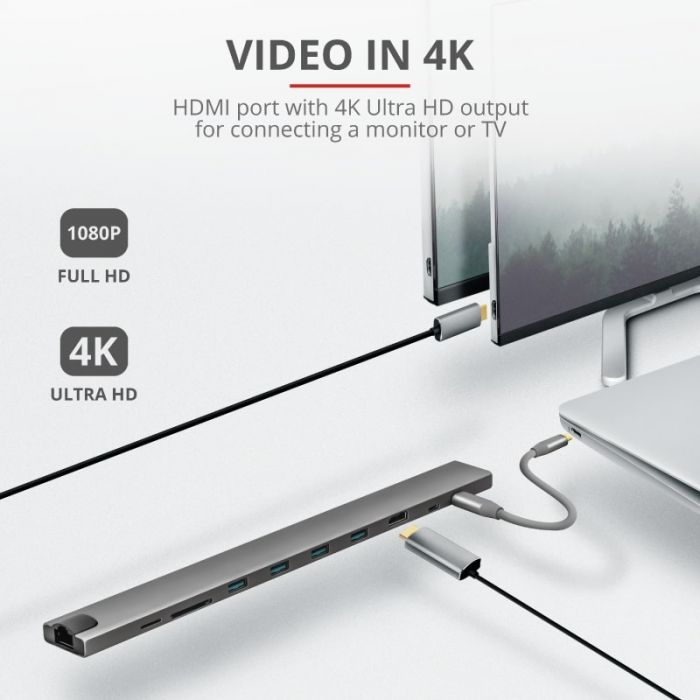 USB-хаб Trust Dalyx Aluminium 10-in-1 USB-C Multi-port Dock