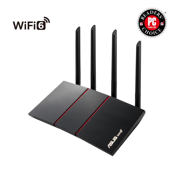 Маршрутизатор ASUS RT-AX55 AX1800 4xGE LAN 1xGE WAN MU-MIMO OFDMA MESH