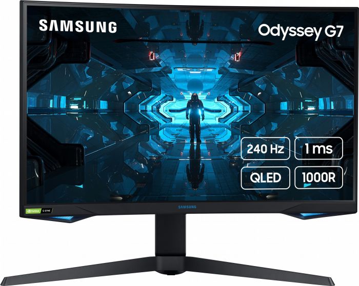 Монітор LCD 27" Samsung Odyssey G7 C27G75TQ 2xHDMI, DP, USB, VA, 2560x1440, 240Hz, 1ms, CURVED
