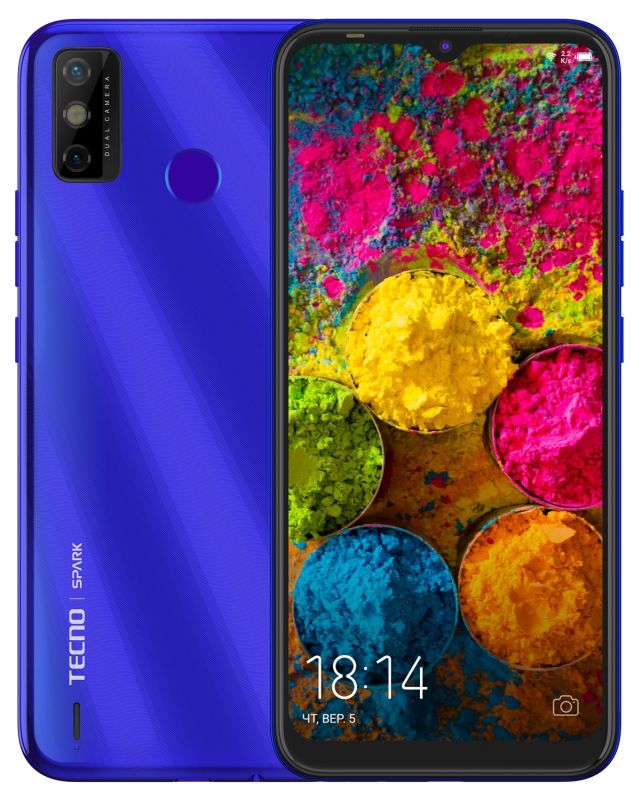 Смартфон TECNO Spark 6 Go 3/64Gb (KE5j) Dual SIM Aqua Blue