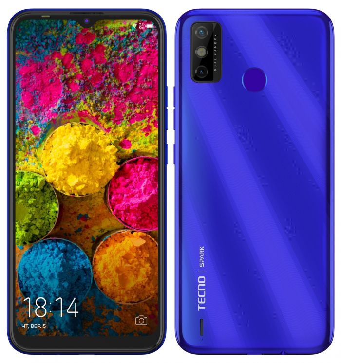 Смартфон TECNO Spark 6 Go 3/64Gb (KE5j) Dual SIM Aqua Blue