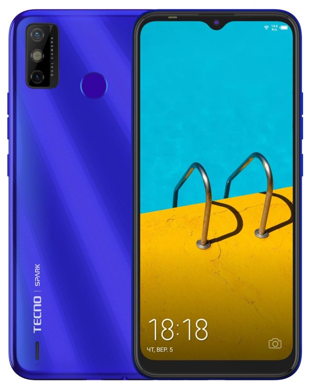 Смартфон TECNO Spark 6 Go 3/64Gb (KE5j) Dual SIM Aqua Blue