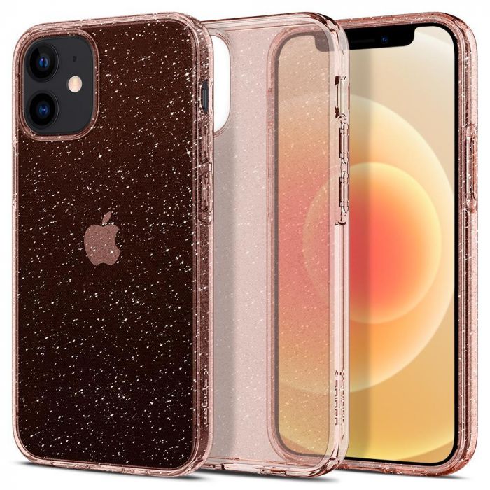 Чохол Spigen для iPhone 12 mini Liquid Crystal Glitter, Rose Quartz