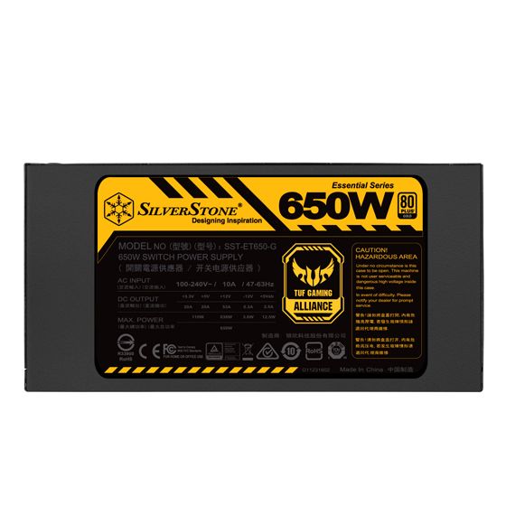 Блок живлення SilverStone STRIDER ET650-G V1.2 (650W), 80+Gold,aPFC,12см,24+8,8xSATA,4xPCIe,1xFDD,+3