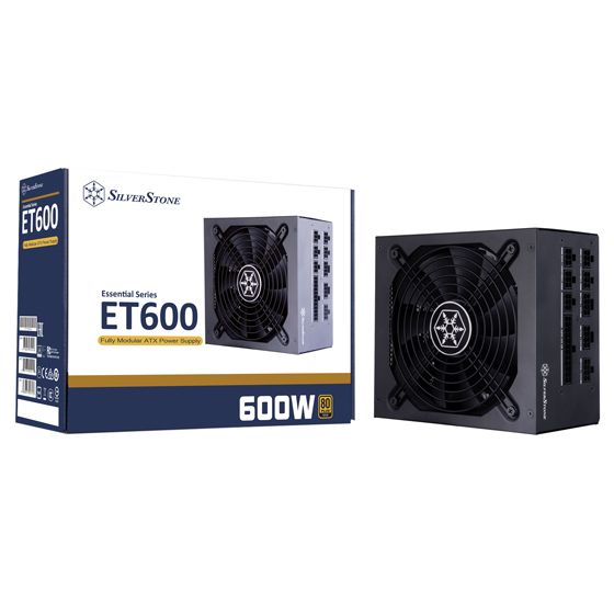 Блок живлення SilverStone STRIDER ET600-MG (600W), 80+Gold,aPFC,14см,24+8,8xSATA,4xPCIe,+3, модульний