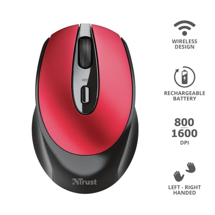Миша Trust Zaya Rechargeable WL Red