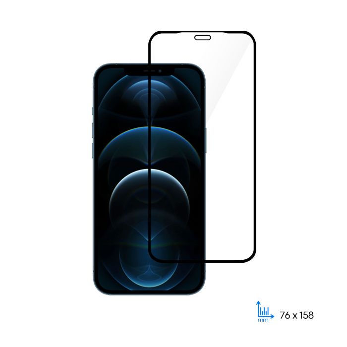 Комплект 2 в 1 захисне скло для Apple Iphone 12 Pro Max  (6.7"), 2.5D FCFG, black border