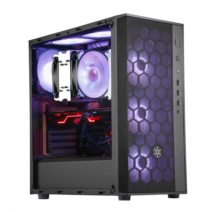 Корпус SilverStone FARA FAR1B-G,MidT, USB3.0x2,USB2.0x1, 1x120мм, скло(бічна панель),без БЖ,чорний