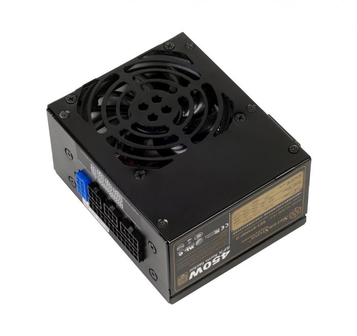 Блок живлення SilverStone STRIDER ST45SF-G V 2.0(450W),SFX,ATX,80+Gold,aPFC,8см,24+8,3xSATA,8/6-Pin,6Pin+3,модульний