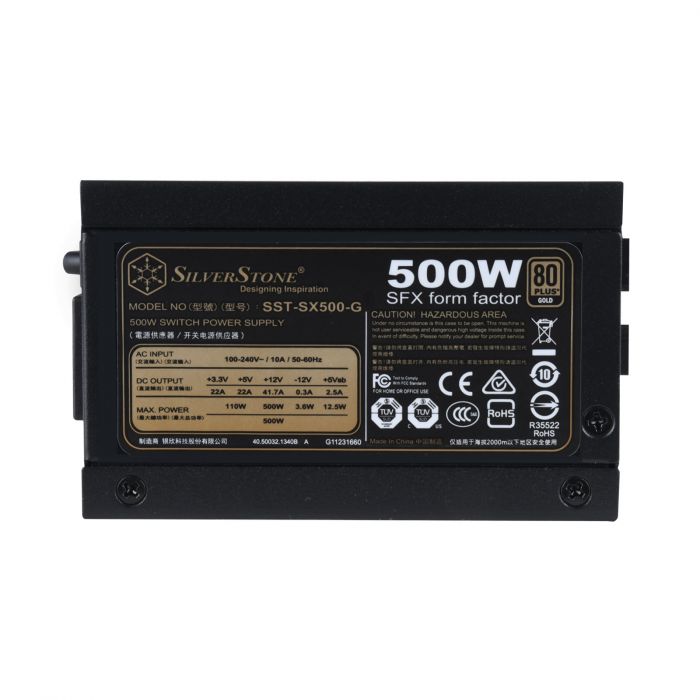 Блок живлення SilverStone STRIDER SX500-GV1.1(500W),SFX,80+Gold,aPFC,9.2см,24+8,6xSATA,8/6-Pin,6Pin,+4,модульний