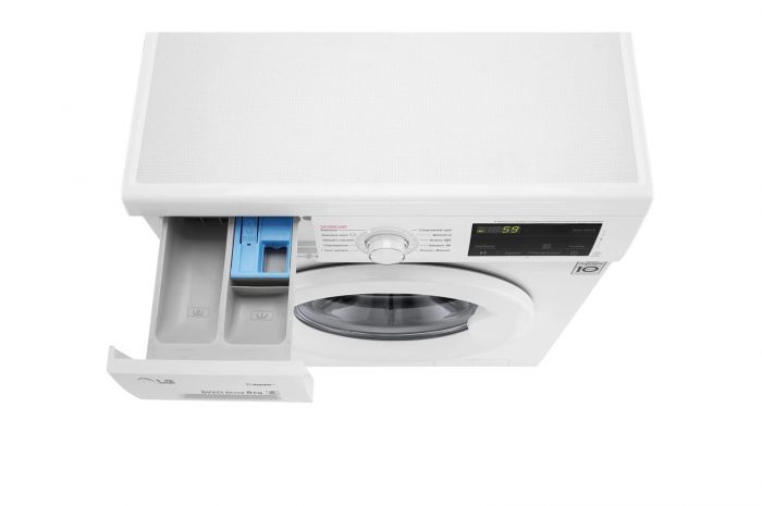 Пральна машина з фронт. завант. LG F4J3TS0W, 8кг, 1400, A+++, Пара, глибина 55см, Дисплей, Білий