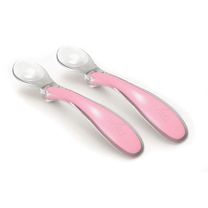 Набір силіконових ложечок для годування Nuvita Easy Eating 6м + 2 шт. рожева NV8480Pink