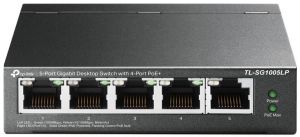Комутатор TP-LINK TL-SG1005LP 5xGE/4xPoE+ 40W некерований 250м