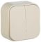 Forix (Quteo) Legrand вимикач 2-х клавішний 10AX 250 V - слонова кістка