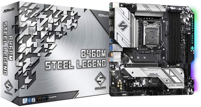 Материнська плата ASRock B460M STEEL LEGEND s1200 B460 4xDDR4 M.2 HDMI DP mATX