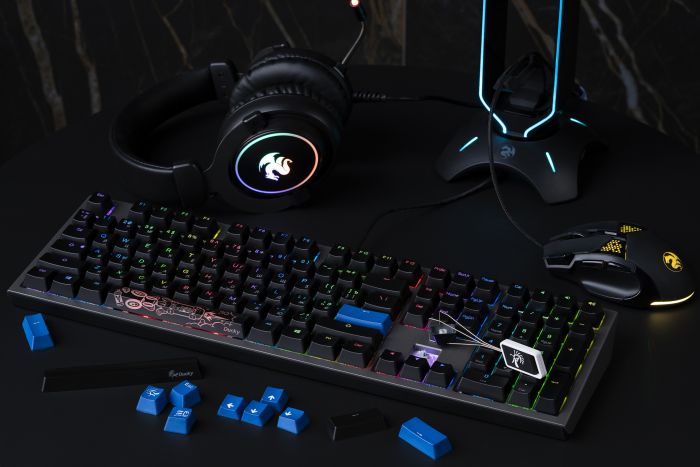 Клавіатура Ducky Shine 7 Cherry Blue RGB LED UA/RU Grey-Black